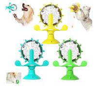 Food Spinning Windmill,Dog Food Leakage Toy Dispenser,Pet Treat Feeder Cat Puzzle Interactive Toy,360° Rotating Kitten Slow Feeders with Strong Suction Cup(Mix Color/1pcs)