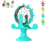 Food Spinning Windmill,Interactive Cat Spinning Windmill Treat Dispenser with Suction Cup, Food Spinning Windmill for Cats - Interactive Cat Toy with Built-in Treat Feeder (Blue 1pcs)