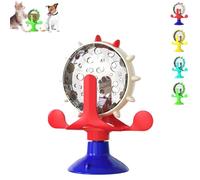 Food Spinning Windmill,Interactive Cat Spinning Windmill Treat Dispenser with Suction Cup, Food Spinning Windmill for Cats - Interactive Cat Toy with Built-in Treat Feeder (Red 1pcs)