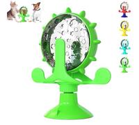 Food Spinning Windmill,Interactive Cat Spinning Windmill Treat Dispenser with Suction Cup, Food Spinning Windmill for Cats - Interactive Cat Toy with Built-in Treat Feeder (Green 1pcs)