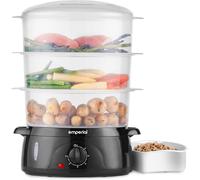 Food Steamer 3-Tier Electric Vegetable Steamer Healthy Multi-cooker Emperial Black One Size