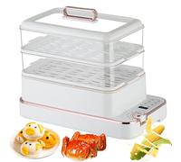 Food Steamer Electric Hot Pot 1350W 12L with 10h Timing 8h Insulation 6 Menu Presets Anti-dry Burn Eggs Cooker for Vegetables Meats Fish - Perfect Cooking Companion