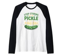 Food Stop Staring at My Pickle I Know It's A Big Dill Adult Raglan Baseball Tee