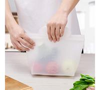 Food Storage Bag Extra Large Half Gallon Size Silicone Reusable Freezer Container Bags with Handles 70 oz, 2000ml, 2 Pack