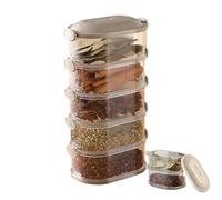 Food Storage Box - Airtight Stackable Condiment Organizer Container | Perfect for Picnic, Kitchen, Party, Camping, Dorm, Seasoning, Cereal, Pantry