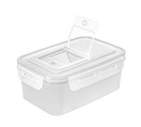 Food Storage Box Containers Clip Lock 375ml - 2.5L BPA Free Label Window Freezer Microwave School Work Airtight Transparent Lunch Box (1L)