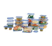 Food Storage Container Set 104-Piece with Lids - BPA-Free Plastic Meal Prep Boxes - Stackable Reusable Kitchen Storage Tubs for Pantry, Leftovers & Lunch - Freezer, Microwave, Dishwasher Safe