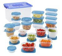 Food Storage Container Set 54-Piece with Lids - BPA-Free Plastic Meal Prep Containers - Stackable Reusable Kitchen Boxes - Freezer, Microwave & Dishwasher Safe for Pantry, Lunch & Leftovers