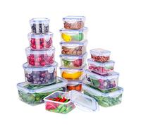 Food Storage Container with Lid, 32-Piece Set (16 Containers + 16 Lids) Reusable Leak-Proof Storage Containers Set, Airtight Plastic, Freezer, Dishwasher