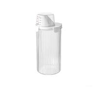 Food Storage Container with Pour Spout and Measuring Cup - Airtight Cereal Rice Dispenser for Kitchen Pantry Organisation - Clear Plastic Dry Goods Bin(Medium)