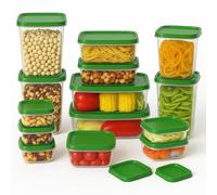 Food Storage Containers - 17-Piece Airtight Plastic Boxes with Lids - Stackable, Leakproof Meal Prep & Fridge Organizer Set for Kitchen, School, Work, Travel - Microwave & Freezer Safe