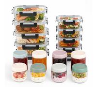 Relaxdays Glass storage set, 18pcs