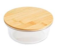 Food Storage Glass Bowl with Bamboo Lid, 620 Ml Capacity, Microwave & Dishwasher Safe