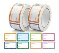 Food Storage Labels Stickers 2 Rolls (1000 Labels) Jar Food Date Labels for Pantry, Jams, Office & Classroom, Blank Removable Adhesive Tags for Kitchen Storage