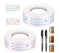 Food Storage Labels Stickers,2 Rolls 1000PCS Dissolvable Self-Adhesive Removable Easy Peel Off Frozen Food Labels Stickers,2.5x5cm Food Safety Date Sticker for Kitchen Home Food Rotation Canning