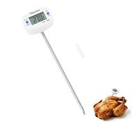 Food Thermometer, LCD Digital Instant Read Meat Thermometer Stainless Steel Probe ℃/℉ Switch Candy Beverage Temperature Tester for BBQ, Baking