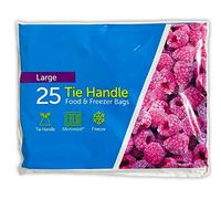 FOOD Tie Handle Resealable Sandwich Freezer Bags (25 x Large)