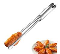 Food Tongs - Ice Tongs | Small Tongs For Food | Kitchen Cooking Server Stainless Steel Steak Turner With Teeth | BBQ Grill Tongs | Kitchen Gadget For Cooking, Grilling, Baking, Food Serving