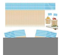 Food Toothpick Flags, Party Toothpick Flags for Oktoberfest Decoration - Bavarian Decorative Skewers Pack of 100 for Kitchen Cocktail Parties Appetizers Plates Snacks Garden Autumn Accessories