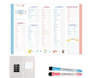 Food Tracker - Feeding Chart with Magnet, Repeatable First Food Introduction Protocol, Reusable Meal Planning Checklist | Organisi