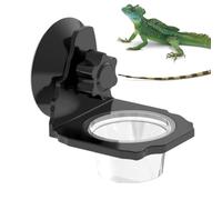 Food Tray for Reptiles, Water Bowl for Gecko - Suction Cup Feeding Cup for Bearded Dragon, Snake, Turtle and Lizard in Terrarium