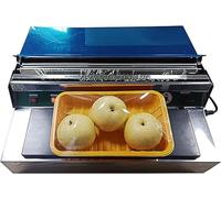 Food Tray Packaging Film Wrapper Machine,Hand Wrap Film Cutter for Meat/Vegetables/Fruits,Adjustable Temperature 60-150 °C,Commercial Film Wrapping for 45cm and below
