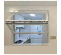 Food Truck Concess Window Metal Serving Window with Tempered s Veal Lifting Small Sliding Window for Business Kitchen (80x90cm)