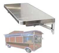 Food Truck Concession Shelf 24 30 48 60 72 Inch, Drop Down Folding Shelf Serving Food Shelfs for Windows, Stainless Steel Collapsible Checkout Stand(38x16in/96x40cm)