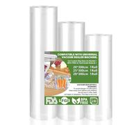 Food Vacuum Bags-3 Pack, Food Vacuum Roll, Suitable for All Vacuum Sealer Machine, for Food Preservation and Cooking, BPA Free (28/25/20 x 300cm)