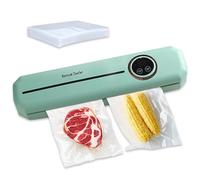 Food Vacuum Sealer Machine with Simple One-Click Operation, Small Multi-Functional Food Sealer 120 Watt Strong Suction with 20 Vacuum Sealer Bags, Green