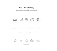 Food Vocabulary: A thematic book for learning a foreign language (Everyday Vocabulary Workbook Series)