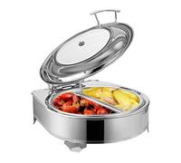 Food Warmer 6L, Buffet Warmer with Warming Tray - Stainless Steel Hot Pot for Buffets, Weddings, and Banquets, 400W