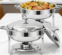 Food Warmer Buffet Server, 6L Round Chafing Dish Buffet Set, 2-Pack