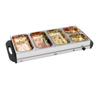 Food Warmer Buffet Server 9.2L Silver Stainless Steel 81.5x36.6x13.6cm Portable