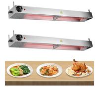 Food Warmer Lamp, Commercial Grade Heat Lamp with Adjustable Temperature 30-85℃ and Stainless Steel Heating Tube for Restaurants and Catering