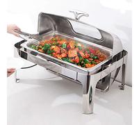 Food Warmers Electric, Stainless Steel Chafing Dish Buffet Set with Visible Lid, 13L Commercial Buffet Servers and Warmers for Keeping Food Warm at Parties and Buffets