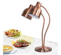 Food Warming Lamp, 500W Double-Head Design, 360° Rotation, Adjustable Height, Free Standing Heating Lamp for Restaurant Kitchen Buffet Warmer