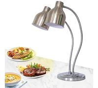 Food Warming Lamp, Double-Head Heating with 360° Rotation and Adjustable Height, Free Standing for Restaurant Kitchen Buffet Warmer Table