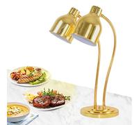 Food Warming Lamp, Double-Head Heating with 360° Rotation and Adjustable Height, Free Standing for Restaurant Kitchen Buffet Warmer Table