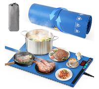 Food Warming Mat 23.6"x15.7", LAMA Electric Warming Tray with 6 Temperature Settings, 5H Timer, 10S Fast Heating, Switchable℃/℉ and Locking Function, Roll Heating Pads to Keep Food Warm