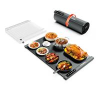 Food Warming Mat 25.2x16" - Extendable Roll-Up Electric Warming Tray with 7 Temp Settings, 99H Timer, Switchable℃/℉, Interlocking Expansion Design, Ideal for Buffet Parties Gatherings