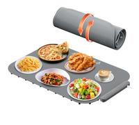 Food Warming Mat, Electric Warming Tray Food Warmer with Adjustable Temperature, Rollable Potable Silicone Heating Mat for Food, Kitchen Gadgets Home Essentials for Buffet Party Gathering (Grey)