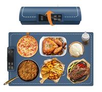 Food Warming Mat for Buffet Electric Warming Tray Upgrade High-tech Graphene Heating Film Adjustable Temperature and Timer, 10s Fast Full Surface Heating Mat Warming Trays for Parties Buffet 24x15in
