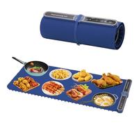 Food Warming Mat, Upgrade Graphene Heating Film, 8s Fast Full Surface Warming Tray with 9 Level Adjustable Temperature, 6 Hours Timer and 18 Hours Automatic Power Off, Roll Up Food Warmers for Dinner