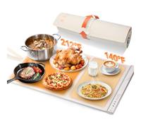 Food Warming Mat with Dual Zone Temperature Control, Portable Food Warmers for Parties, Buffet, 8 Second Fast Heat, Warming Tray