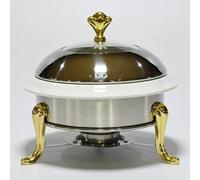 Food Warming Tray Buffet Serving Heater - Stainless Steel Hot Pot Set Catering with Glass Plate, Buffet Heater Hot Pot Buffet Set,A-28cm (A 18cm)