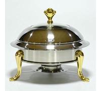 Food Warming Tray - Stainless Steel Buffet Server with Glass Plate, Ideal for Catering and Hot Pot Set