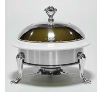Food Warming Tray - Stainless Steel Buffet Server with Glass Plate, Ideal for Catering and Hot Pot Set
