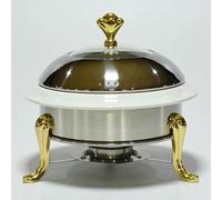 Food Warming Tray - Stainless Steel Buffet Server with Glass Plate, Ideal for Catering and Hot Pot Set