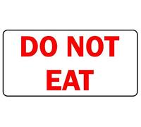 Food warning label do not eat sign 60mm x 30mm - Self adhesive sticker (240)